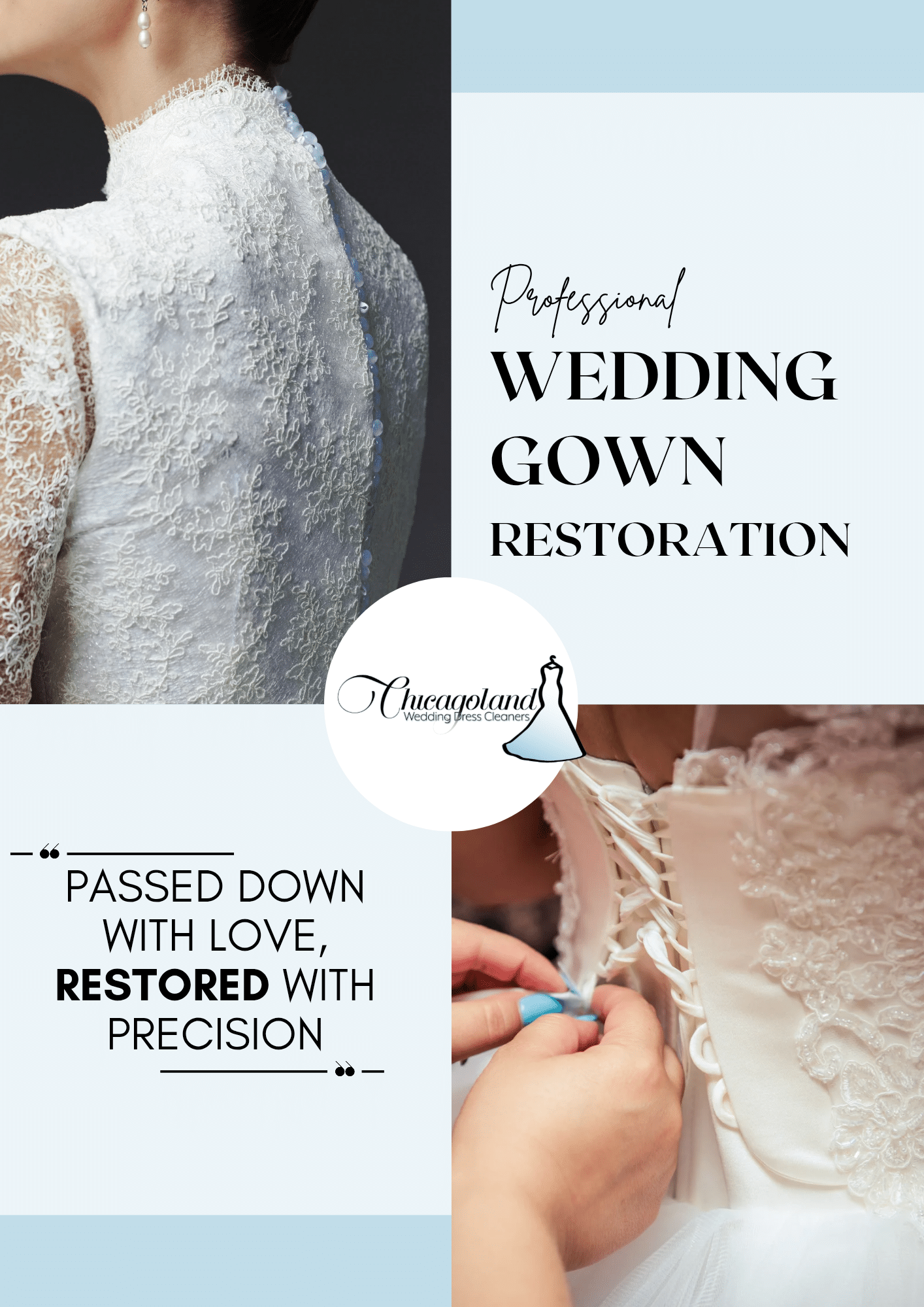 Professional Wedding Gown Restoration Near You - Chicago Specialists Professional Wedding Gown Restoration Near You - Chicago Specialists